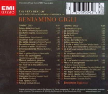 Photo No.2 of Benjamino Gigli - The Very Best Of