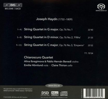 Photo No.2 of Haydn: String Quartets Op. 76 Nos. 1 - 3