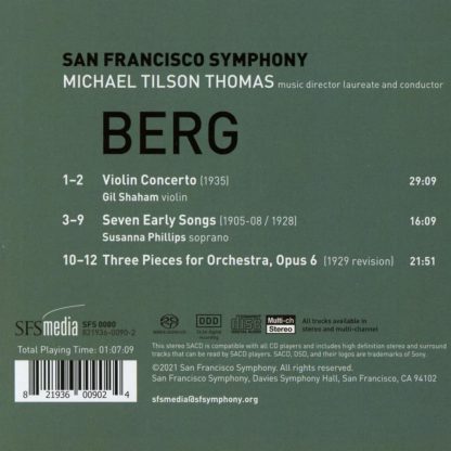 Photo No.2 of Berg: Violin Concerto, Seven Early Songs, and Three Pieces for Orchestra