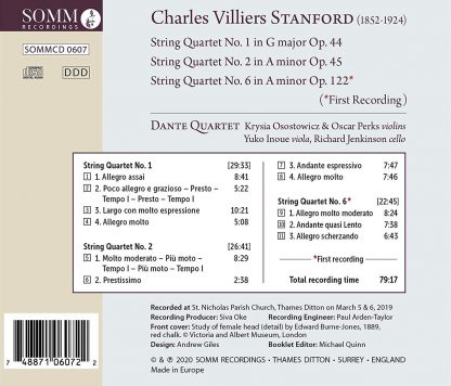Photo No.2 of Stanford: String Quartets Nos. 1, 2 & 6