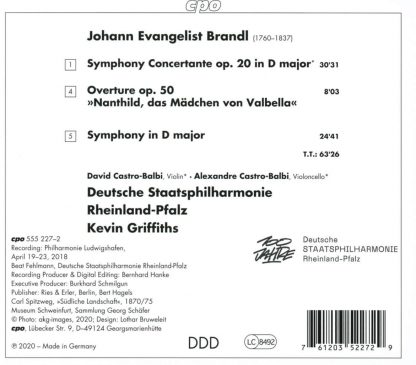 Photo No.2 of Brandl: Symphony Concertante, Symphony in D major