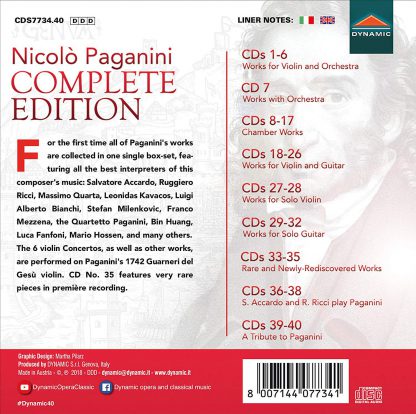 Photo No.2 of Nicoloò Paganini Complete Edition