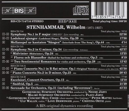 Photo No.2 of Stenhammar - Symphonies, Piano Concertos and other works