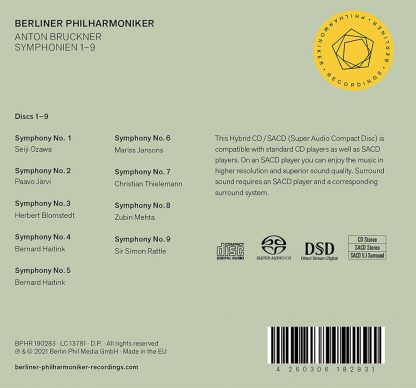 Photo No.2 of Anton Bruckner: Symphonies Nos. 1-9 (Berliner Philharmoniker SACD-Edition)