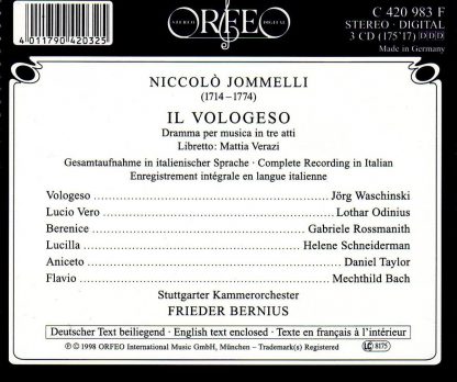 Photo No.2 of Jommelli: Il Vologeso