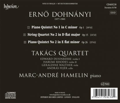 Photo No.2 of Dohnányi: Piano Quintets & String Quartet No. 2