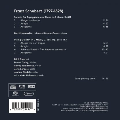 Photo No.2 of Schubert: Arpeggione Sonata & String Quintet