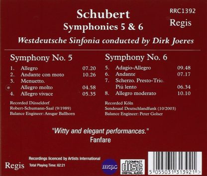 Photo No.2 of Franz Schubert: Symphonies Nos. 5 & 6