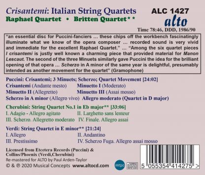 Photo No.2 of Crisantemi: Italian String Quartets Puccini – Cherubini – Verdi