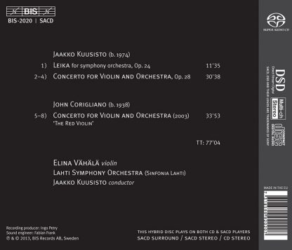 Photo No.2 of The Red Violin: Concertos by Corigliano & Kuusisto