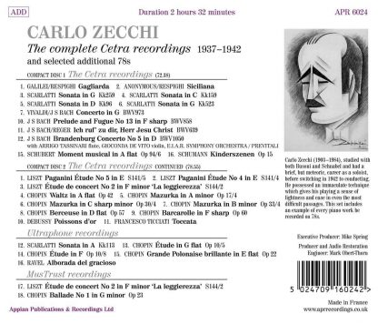Photo No.2 of Carlo Zecchi: The complete Cetra recordings 1937-1942