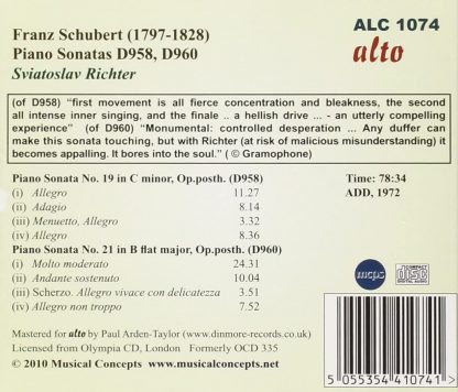 Photo No.2 of Schubert - Piano Sonatas Nos. 19 & 21