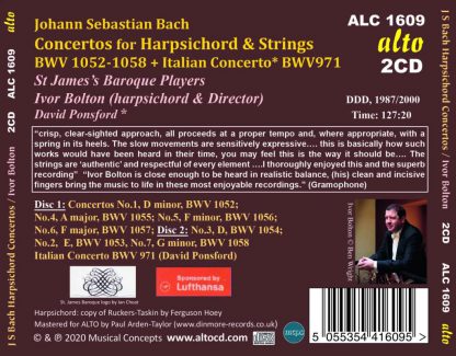 Photo No.2 of J S Bach: Concertos for Harpsichord & Strings BWV 1052-8 & Italian Concerto