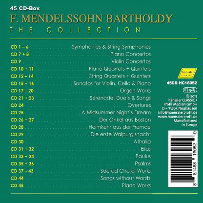 Photo No.2 of Felix Mendelssohn Bartholdy - The Collection