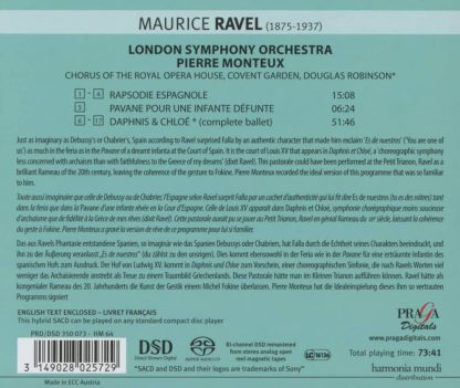 Photo No.2 of Maurice Ravel: Rapsodie Espagnole, Pavane, Daphnis & Chloe