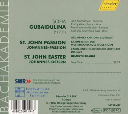 Photo No.2 of Gubaidulina: St John Passion & St John Easter