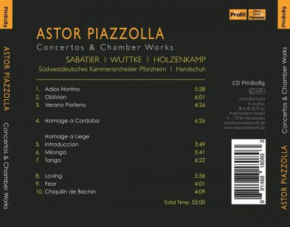 Photo No.2 of Piazzolla: Concertos and Chamber Works