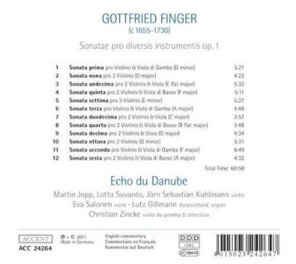 Photo No.2 of Finger: Sonatae pro diversis instrumentis, Op. 1