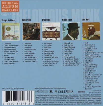 Photo No.2 of Thelonious Monk: Original Album Classics