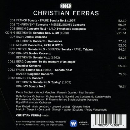 Photo No.2 of Christian Ferras: The Complete HMV and Telefunken Recordings