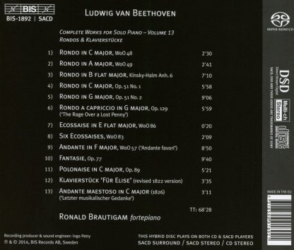 Photo No.2 of Beethoven - Complete Works for Solo Piano Volume 13