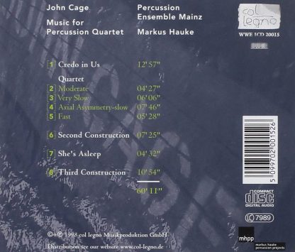Photo No.2 of John Cage: Music for percussion quartet