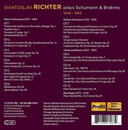 Photo No.2 of Sviatoslav Richter plays Schumann & Brahms