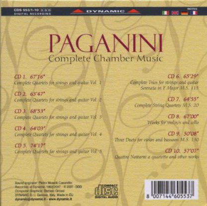 Photo No.2 of Paganini - Complete Chamber Music