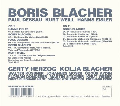Photo No.2 of Boris Blacher: Quintet for Flue, Oboe & String Trio