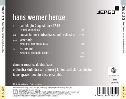 Photo No.2 of Hans Werner Henze: Works for Double Bass