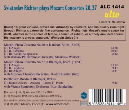 Photo No.2 of Mozart: Piano Concertos Nos/ 20 & 27 & Beethoven: Rondo