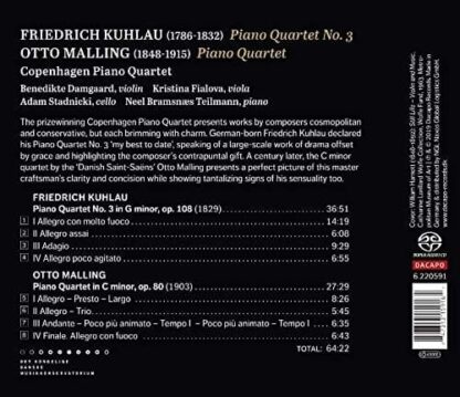 Photo No.2 of Friedrich Kuhlau & Otto Malling: Piano Quartet No. 3 & Piano Quartet in C minor