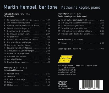 Photo No.2 of Hempel sings Schumann, Duparc, Martin & Schubert