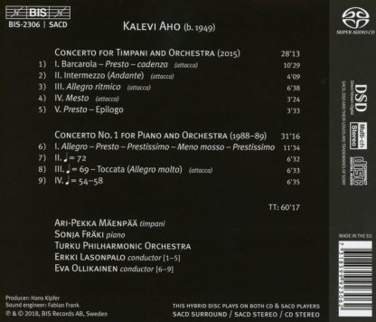 Photo No.2 of Kalevi Aho: Timpani & Piano Concertos