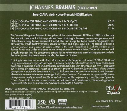 Photo No.2 of Brahms: Violin Sonatas Nos. 1-3