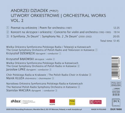 Photo No.2 of Andrzej Dziadek: Orchestral Works