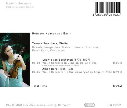 Photo No.2 of Between Heaven and Earth: Violin Concertos by Beethoven and Berg