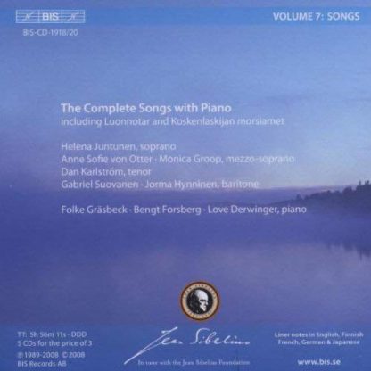 Photo No.2 of The Sibelius Edition Vol. 7 - Complete Songs
