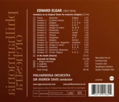 Photo No.2 of Edward Elgar: Enigma Variations, In the South (Alassio), Serenade for Strings