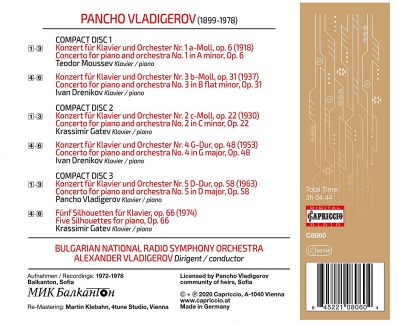 Photo No.2 of Pancho Vladigerov: Piano Concertos Nos. 1 - 5