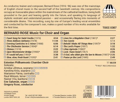 Photo No.2 of Bernard Rose: Music for Choir and Organ