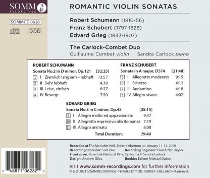 Photo No.2 of Romantic Violin Sonatas by Schumann, Schubert, Grieg