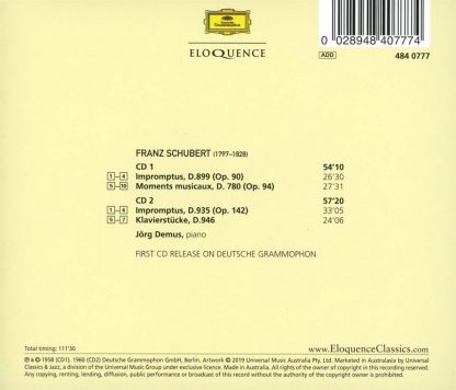 Photo No.2 of Schubert: Impromptus; Klavierstücke; Moments Musicaux