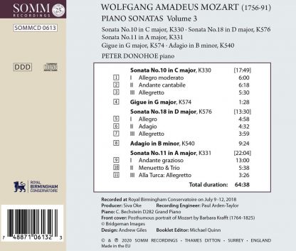 Photo No.2 of Mozart: Piano Sonatas, Vol. 3