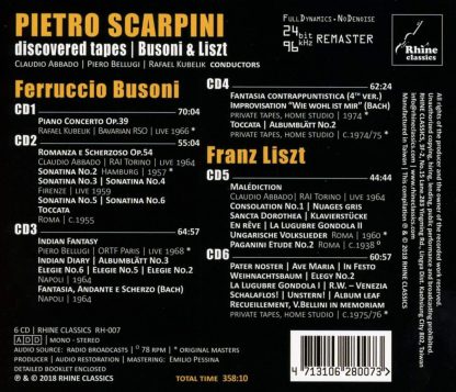 Photo No.2 of Pietro Scarpini: Discovered Tapes - Busoni and Liszt