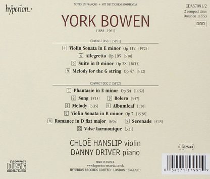 Photo No.2 of Bowen: The complete works for violin and piano