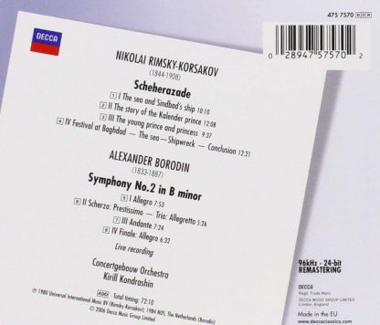 Photo No.2 of Rimsky Korsakov: Scheherazade & Borodin: Symphony No. 2