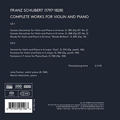 Photo No.2 of Schubert: Complete Works for Violin and Piano