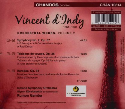 Photo No.2 of Vincent d’Indy: Orchestral Works Volume 2