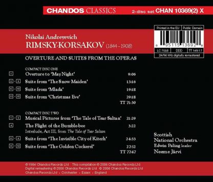 Photo No.2 of Rimsky Korsakov: Overture and Suites from the Operas